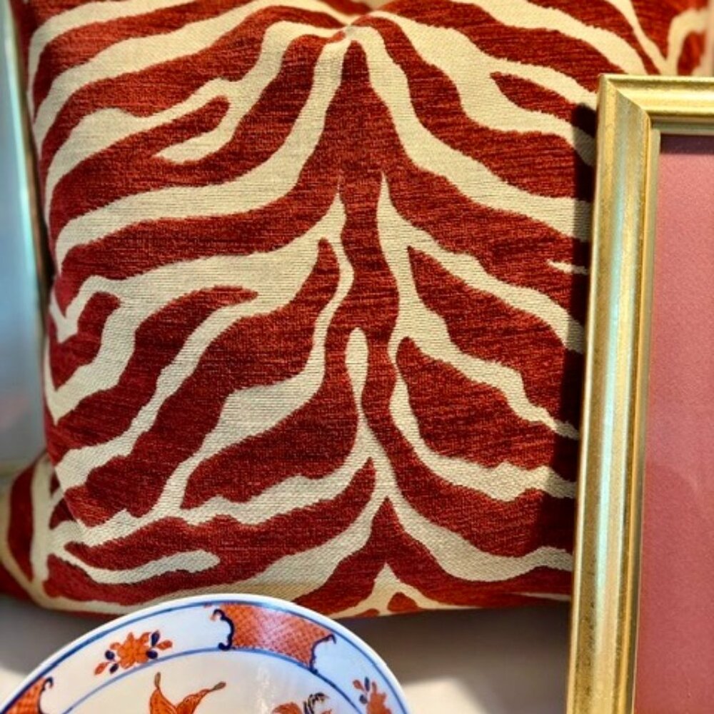 Zebra Pillow 18 x 18 with Down Insert